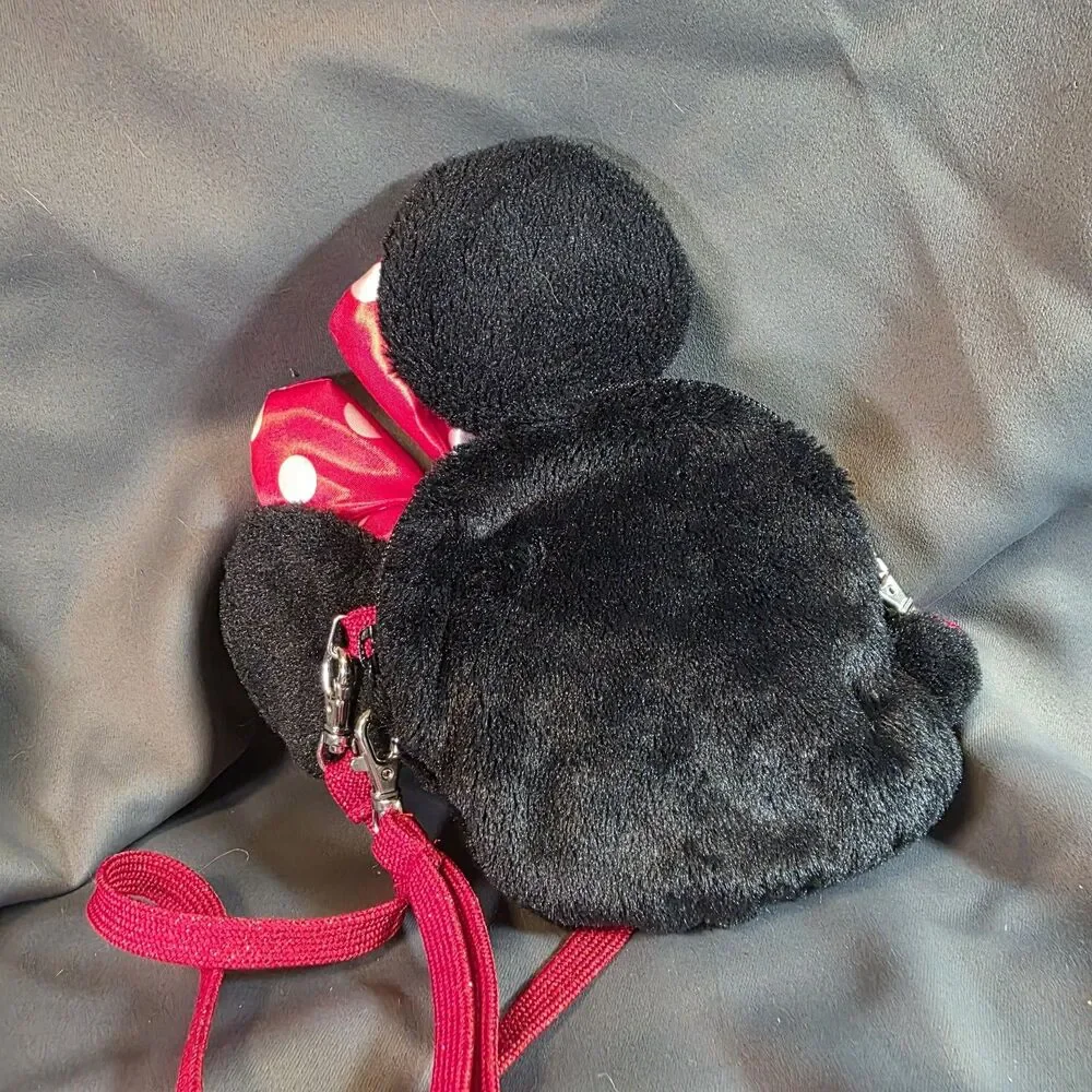 Disney Minnie Mouse Plush Head Small Purse Shoulder Bag